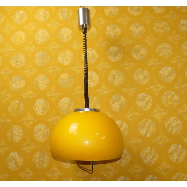Pendulum Pendant Lamp in Yellow Plastic, 1970s For Sale - Image 13 of 13