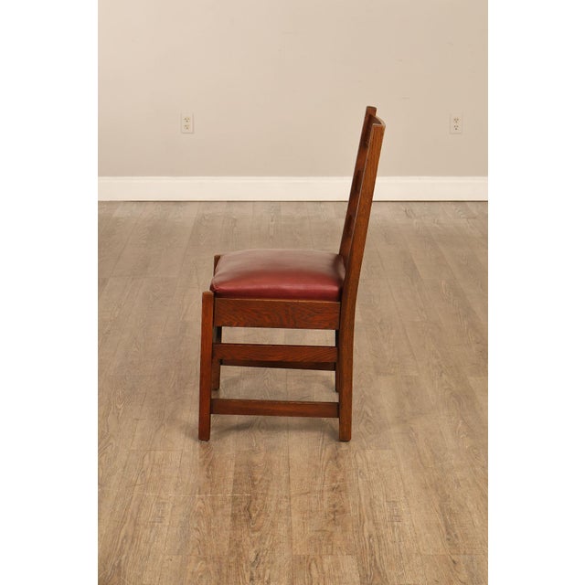 Antique L. & J. G. Stickley Set Of Four Oak Ladder Back Dining Chairs #800 For Sale - Image 17 of 18