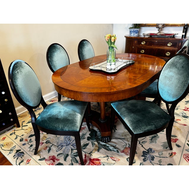 Wood Henkel Harris Modern Dark Brown Oval Back Chairs - Only 2 Left For Sale - Image 7 of 12