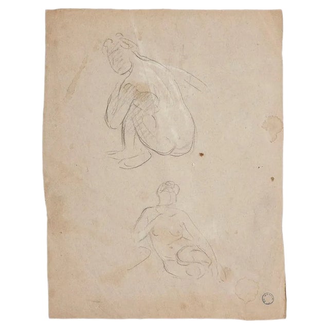 Charles Lucien Moulin - Figures of Women - Drawing - Early 20th-Century For Sale