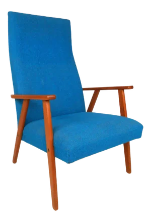 Scandinavian Modern High Back Armchair