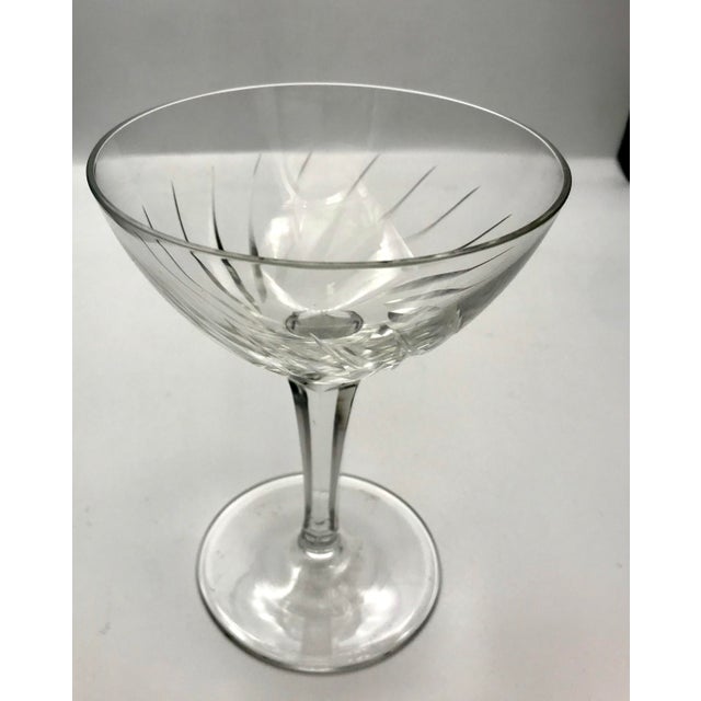 Early 20th Century Antique Swirl Cut Crystal Champagne Coupes - Set of 12 For Sale - Image 5 of 9