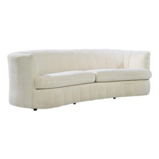 Weiman Mid Century Channeled Crescent Sofa For Sale