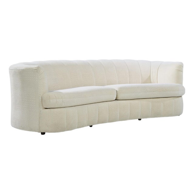 Weiman Mid Century Channeled Crescent Sofa For Sale