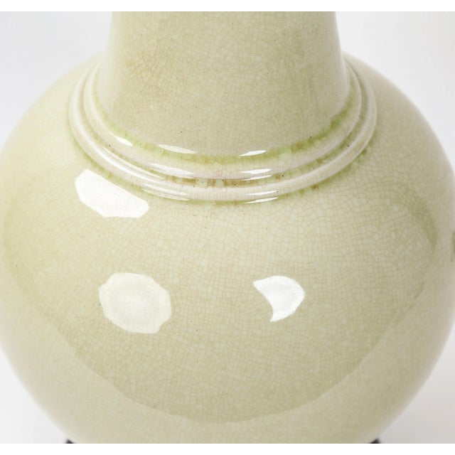Cream Late 20th Century Porcelain Vase Lamp For Sale - Image 8 of 9