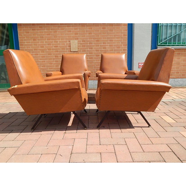 Mid-Century Modern Italian Armchairs, 1950s, Set of 4 For Sale - Image 3 of 14