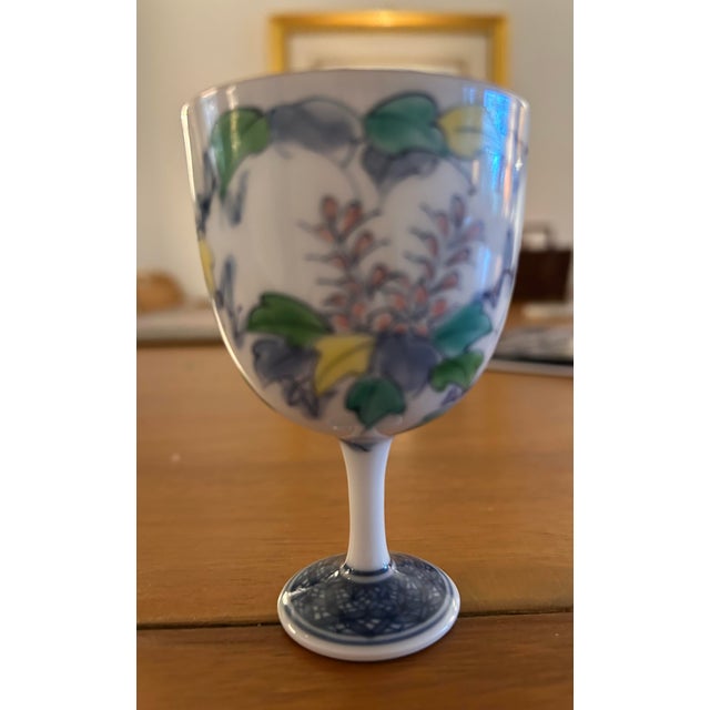 1940s Mino Shozan Ceramic Stemmed Cup From Japan For Sale - Image 4 of 6