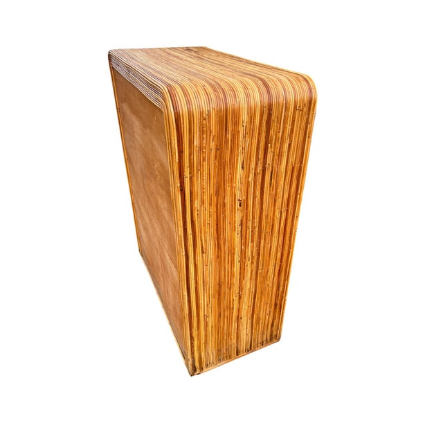 Mid 20th Century Pencil Reed Rattan Crespi Style High Chest Dresser For Sale - Image 12 of 18