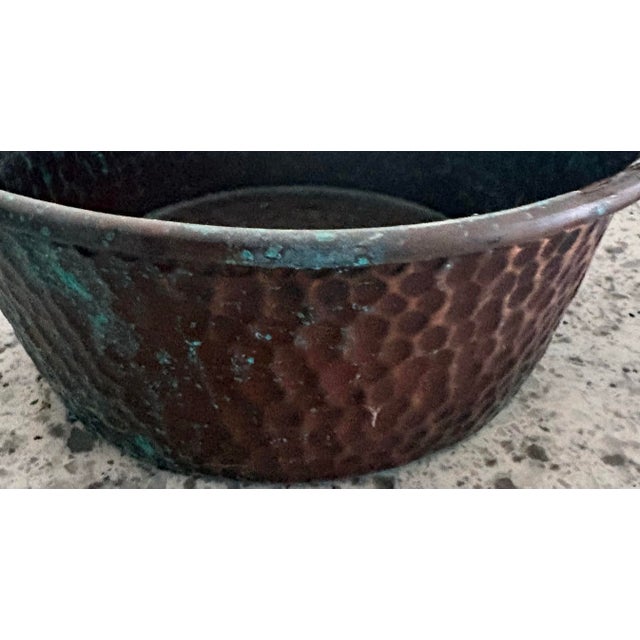 1990s Vintage Solid Copper Hammered Pet Bowls – Dog or Cat Food & Water – Set of 2 For Sale - Image 5 of 12