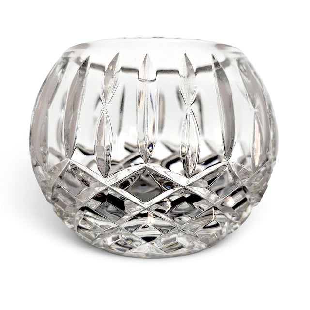 Late 20th Century Late 20th Century European Deep-Cut Crystal Geometric Rose Bowl 5" For Sale - Image 5 of 9