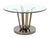 Renato Zevi Attributed Glass and Chrome Circular Table, the circular glass top above four chrome and brass supports on...