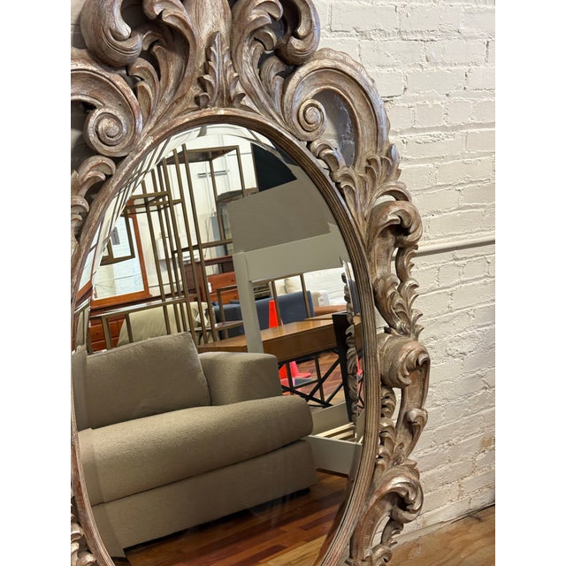 Silver Windsor Art & Mirror Company Oval Rococo Revival Mirror, 20th Century For Sale - Image 8 of 12