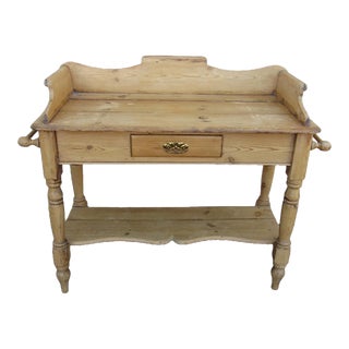 Antique Irish Pine Table / Washstand For Sale