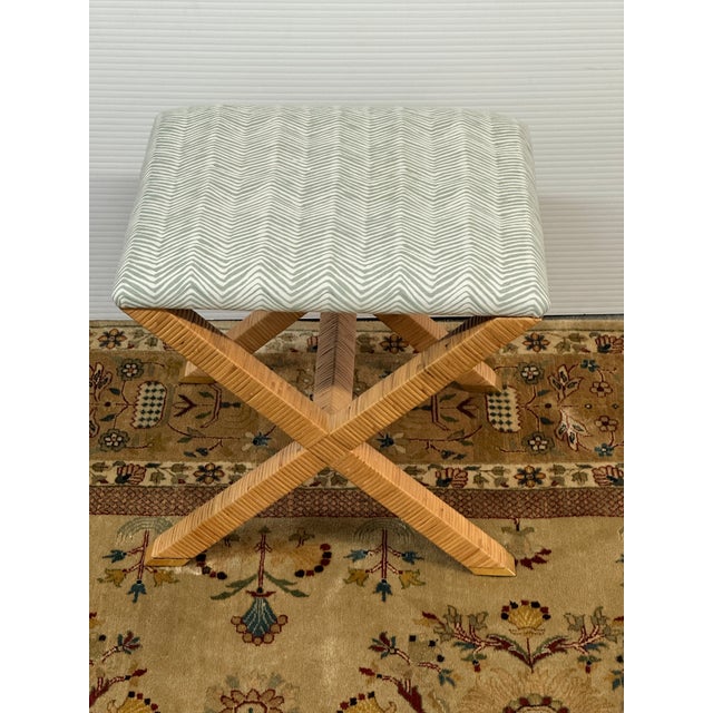 Serena & Lily Balboa Rattan X-Base Stool For Sale - Image 10 of 12