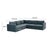 Willow Misty Blue with Pale Blue Piping Modular 5-Piece Performance Velvet L Sectional For Sale In Los Angeles - Image 6 of 7
