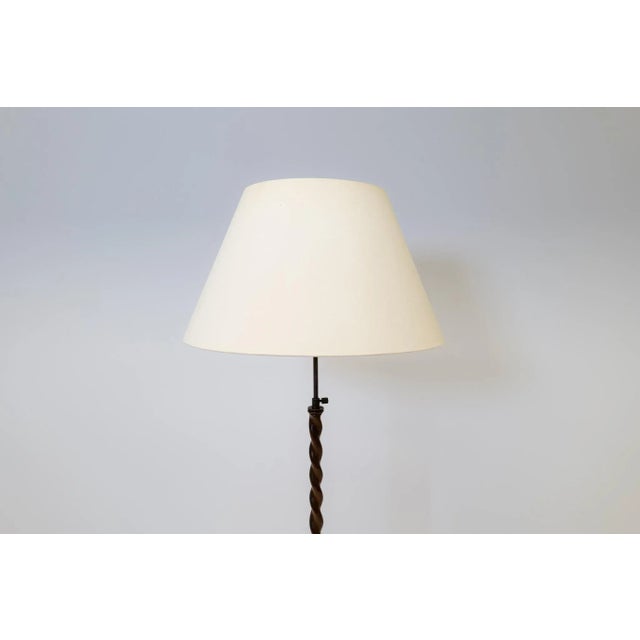 1940s Art Deco Organic Swirl Floor Lamp in Stained Birch, Sweden, 1940s For Sale - Image 5 of 14