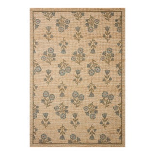 Chris Loves Julia x Loloi Rue Moss / Blue 7'-6" x 9'-6" Area Rug For Sale