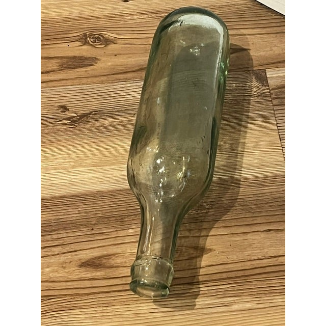 American Round Bottom Torpedo Hand Blown Soda Beer 1800s Antique Bottle Green For Sale - Image 3 of 7