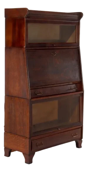 Antique Globe Wernicke School 3 Stack Drop Front Barrister Bookcase Circa 1920