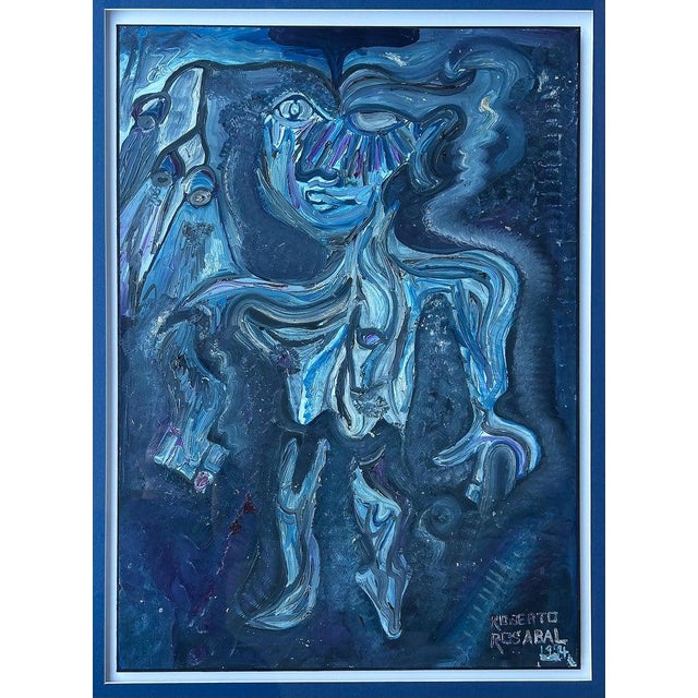 Figurative Abstract Painting by Roberto Rosabal Cuban-American Artist Offered for sale is a figurative abstract painting...