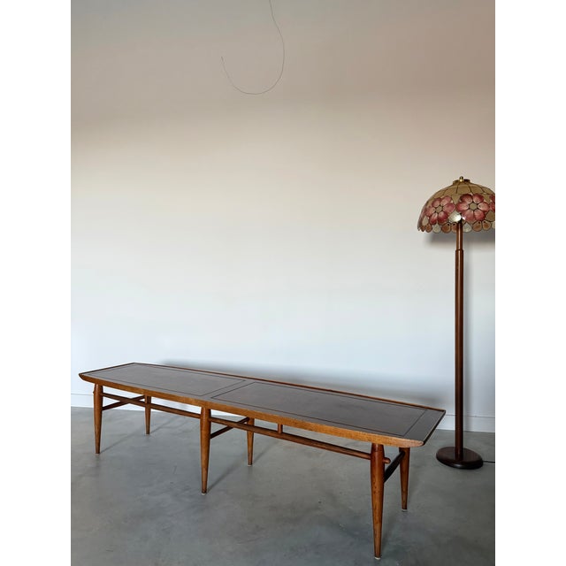 Lane Copenhagen Line 72" Walnut Ash Surfboard Coffee Cocktail Table For Sale - Image 15 of 16