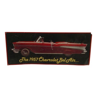 Vintage Metal Sign "1957 Chevrolet Bel Air" Automobile For Sale