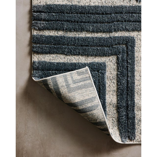 2020s Sample - Loloi II Hagen Rug, Blue / White - 18" x 18" For Sale - Image 5 of 5