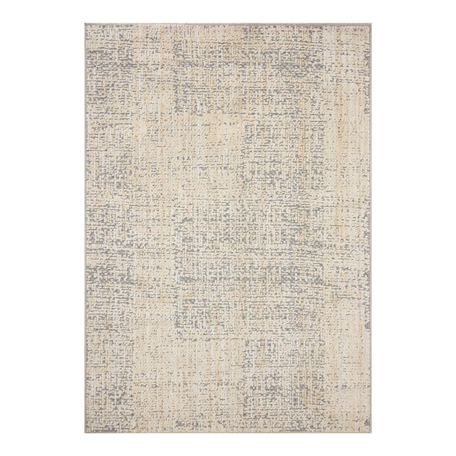 Amber Lewis x Loloi Bexley Rug in Natural / Slate 6'-6" x 9'-3" Area Rug For Sale