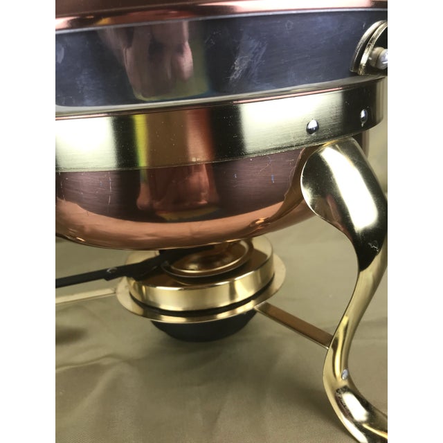 1960s Vintage Brass and Copper Chafing Dish With Long Brass Handle by Ernest Sohn Designs. For Sale - Image 5 of 12