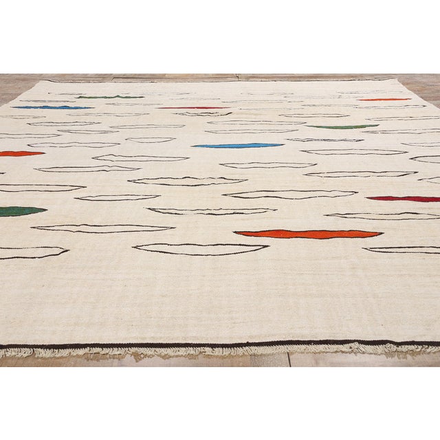 Ivory Vintage Turkish Kilim Rug - 10'10 X 13'10 For Sale - Image 8 of 9