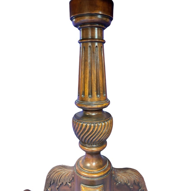 2000 - 2009 Maitland-Smith 37" Flame Mahogany Pie-Crust Table For Sale - Image 5 of 6