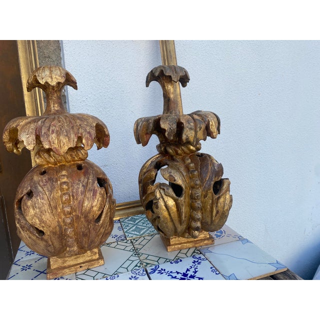 18th Century Ornaments in Chestnut, Set of 2 For Sale - Image 6 of 16