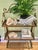 This is a vintage gilt metal wall-mounted (no hardware included) shelving unit featuring three metal mesh shelves and an...