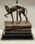 For your consideration. . . A beautiful vintage bronze Whippet/Greyhound standing on top of a stack of faux books with a...