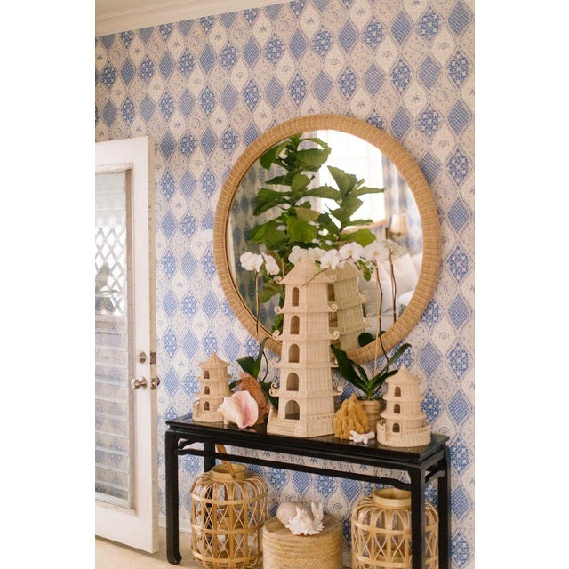 Chelsea House Inc Amanda Lindroth Dunmore Round Wicker Mirror For Sale - Image 4 of 10