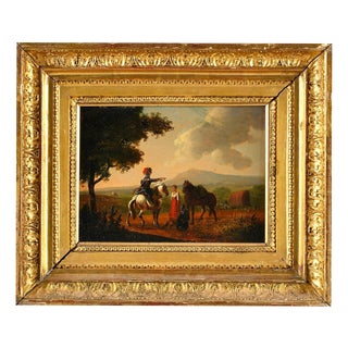 Flemish School Artist, The Scout Rider, 18th Century, Oil Painting on Panel, Framed For Sale