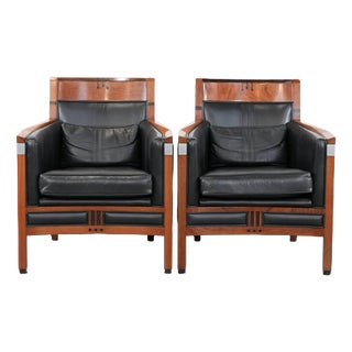 Art Deco Decoforma Series Armchairs in Black Leather from Schuitema, Set of 2 For Sale