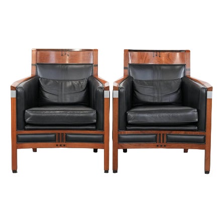 Art Deco Decoforma Series Armchairs in Black Leather from Schuitema, Set of 2 For Sale