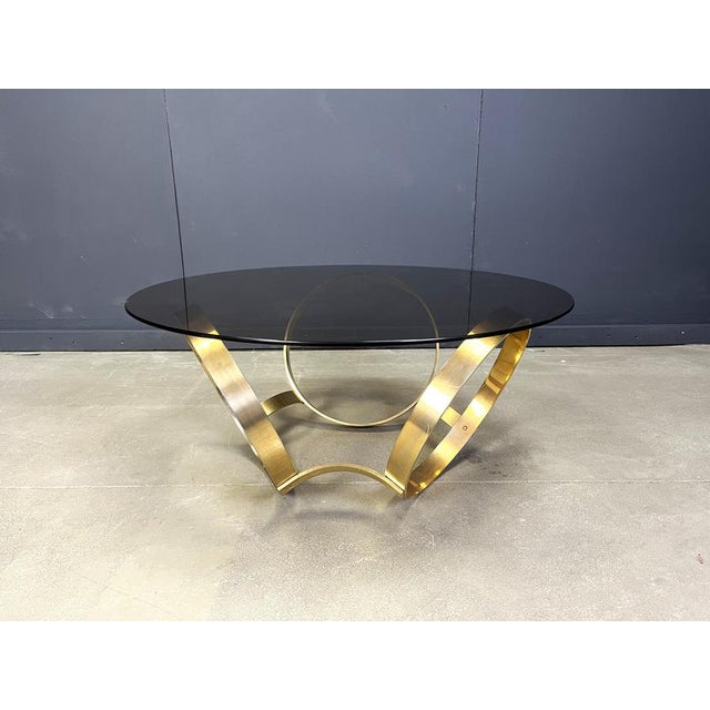 Vintage Brass Coffee Table with Glass by Knut Hesterberg, 1970s For Sale - Image 14 of 15