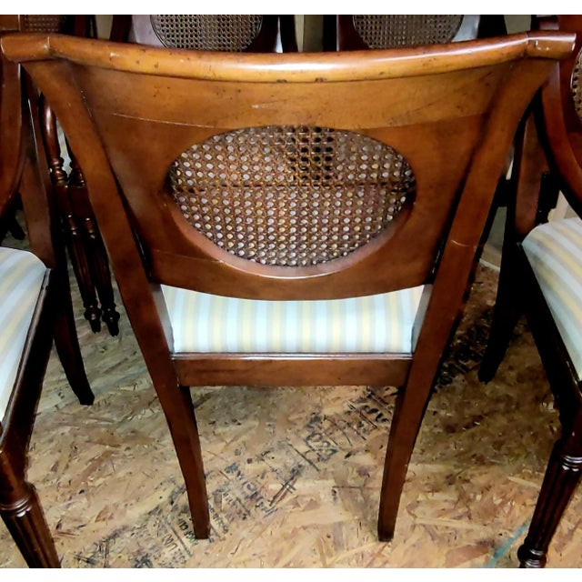 Late 20th Century Set of 6 Federal Style Mahogany Cane Back Dining