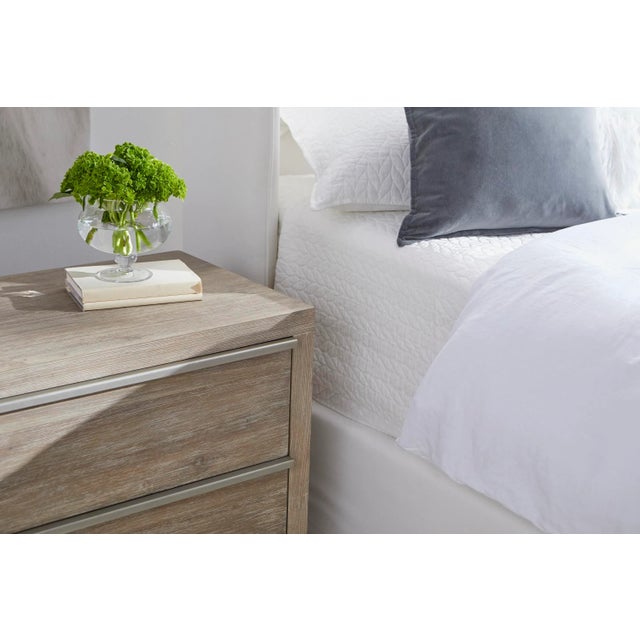 White Stewart Upholstered Oak Bed, Queen For Sale - Image 8 of 11