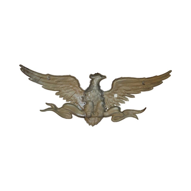 Metal Vintage 1967 Sexton Cast Aluminum American Eagle Wall Sculpture – 40” Wingspan – Made in Usa For Sale - Image 7 of 11