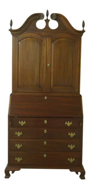 Vintage 1930s Georgian Mahogany Blind Door Secretary Desk