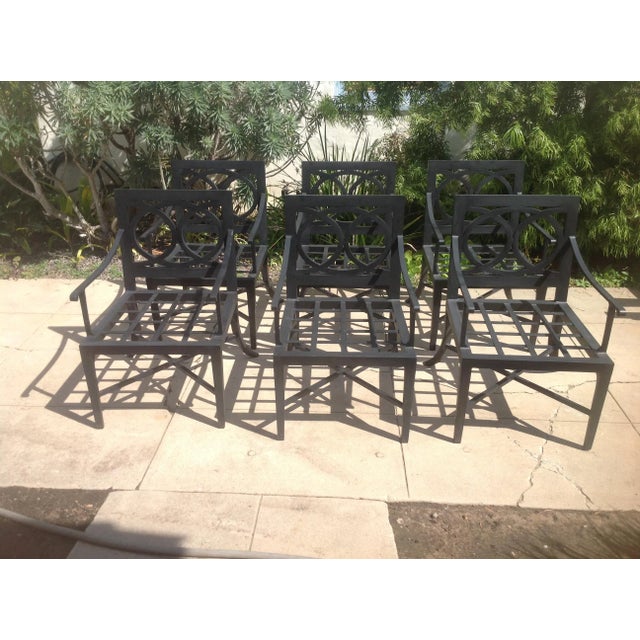 Black Modern Set of Patio Dining Chairs- 6 Pieces For Sale - Image 8 of 8
