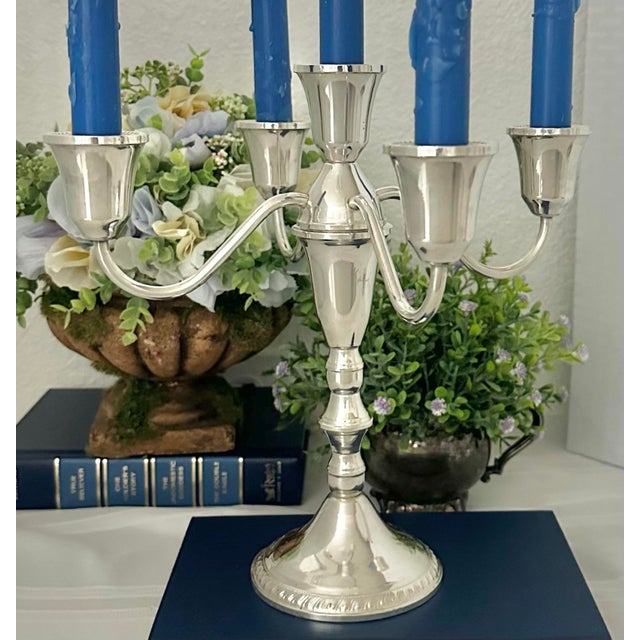 Silver Sterling Silver Candelabra Mid 20th Century Duchin Creations Candle Holder For Sale - Image 8 of 10