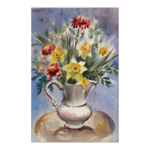 1960s "Vase of Spring Flowers P2.48" Watercolor Painting by Eve Nethercott
