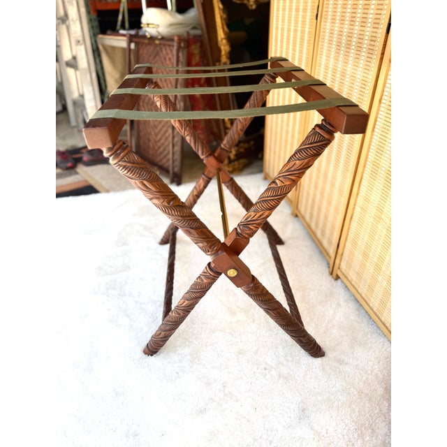 Vintage Ralph Lauren Home Butler's Tray Table | British Colonial Rattan & Brass For Sale - Image 10 of 18