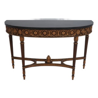Maitland Smith 3430-824 Marble Top Mahogany Console Table For Sale