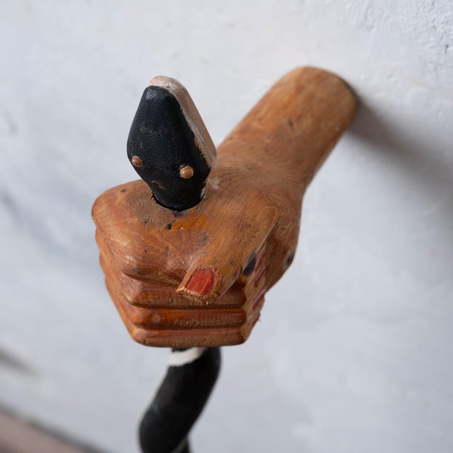 American Folk Art Snake and Hand Cane, 20th Century For Sale - Image 4 of 10