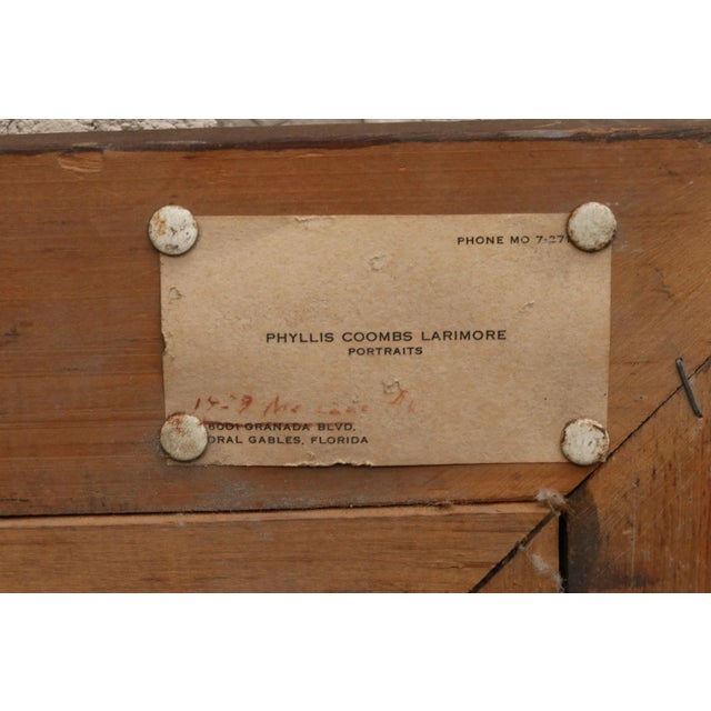 Framed 1972 Oil on Canvas Portrait of Tony Folger by Phyllis Coombs Larimore For Sale In Tampa - Image 6 of 8